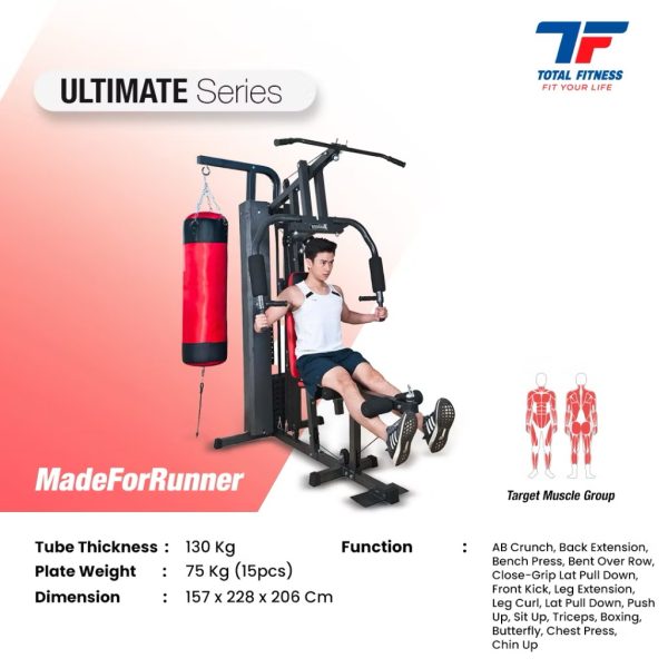 TL-HG-077 - HOME GYM 3 SISI + SAMSAK beban 75 kg - Image 2