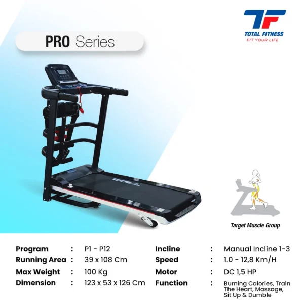 ⁠TL-607 - SMALL ELECTRIK TREADMILL 1,5 HP 3 FUNCTION - Image 2