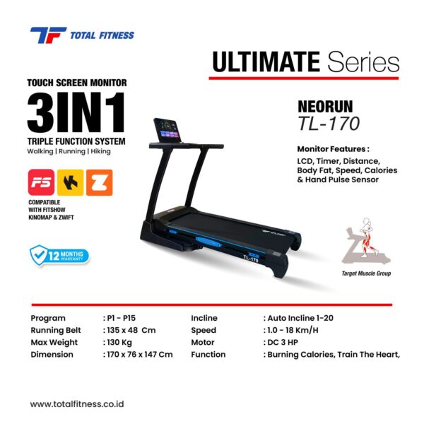 TL-170 - BIG ELECTRIC TREADMILL 3 HP